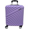 COVERI COLLECTION Trolley Rigido Bagaglio a Mano, KG 2,5, 55x40x20 cm, 37 Litri, 4 Ruote Doppie Girevoli 360°, Chiusura Combinazione, approvato dalla maggior parte delle compagnie (VIOLA)