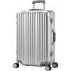 Travelhouse London, valigetta rigida in alluminio, con telaio in alluminio, diverse misure e colori, T1169, argento, Mittelgroßer Koffer, Valigia