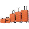 CELIMS - Set Valigie 5 Pezzi - Valigia Grande 23 kg + Valigia Media + Valigie Bagaglio a Mano + 2x Beauty Case da Viaggio | Valigie con Beauty Case | Arancione