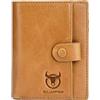 I0I&I0I Captain Bull Portafoglio in pelle da uomo corto verticale multifunzionale staccabile con clip per monete Business Casual Borsa per monete, Marrone