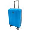 Generico Trolley Cabina Bagaglio a Mano 55x38x20 cm Polipropilene Rigido con Lucchetto TSA - Valigia Cabina Leggera 4 Ruote per Ryanair Easyjet (Azzurro)