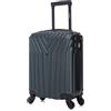 R.Leone Valigia da 1 Fino a Set 4 Trolley Rigido grande, medio, bagaglio a mano e bagaglio EasyJet 45X36X20cm 4 ruote in ABS 9002 (Verde Scuro, XS Bagaglio EasyJet)