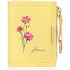 Jeweidea Portafoglio Personalizzato per Donna con Foto Incisa e Nomi Piccolo Portafoglio Bifold con Tasca Portamonete con Cerniera per Mamma, Fidanzata, Regali di Natale Personalizzati (A-Giallo)