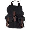 Emila Zaino nero tela vintage zainetto sportivo da uomo donna jeans canvas escursionismo città viaggio moto scuola per sport gita grande capiente in tessuto leggero montagna Nero