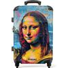 NoBoringSuitcases.com © Valigia rigida con ruote, trolley, bagaglio a mano, 4 ruote, lucchetto TSA (Mona Lisa colorata in stile graffiti), (Valigia media 67x43x25 cm)