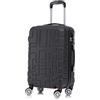 R.Leone Valigia da 1 Fino a Set 3 Bagaglio a mano 55x40x20 Ryanair Vueling adatto Iberia Wizzair EasyJet, Medio, Grande 4 Ruote ABS 6112 (Nero, L - Valigia Grande)