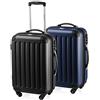 HAUPTSTADTKOFFER - Spree - Set di 2 Valigie Trolley rigido con estensione, ABS, TSA, 4 ruote, 55cm, Nero-Blu scuro