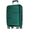 POSH Valigia da cabina 55x40x23 cm - Bagagli rigida leggera da 2,5 kg in polipropilene - Trolley da 37 L con doppie ruote silenziose a 360° - Robusta da viaggio con serratura TSA