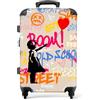 NoBoringSuitcases.com Valigia, Valigia Grande, Trolley Medio, Serratura TSA, Valigia Media, Valigia Media Rigida, Valigia 20 kg da Stiva, Valigia Grande 23 kg (67cm - 72L), (Mona Lisa - Graffiti)