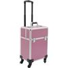 Shiyinge Valigetta per trucchi, da viaggio, per parrucchieri, trucchi, in alluminio, con ruote, per appassionati di trucco, parrucchieri, stilisti, estetisti, ecc. Rosa, Colore: rosa., moderno