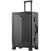 BEITH Bagaglio Hardside con USB, Tipo-C, gancio, portabicchieri, valigia telaio in alluminio BSM002 con serratura TSA, anteriore aperta, ruote doppie girevoli a 360°, guscio in lega PC, asta di