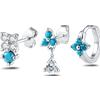 NovaNavel Set orecchini floreale turchese in argento