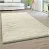 Paco Home Tappeto Salotto Pelo Lungo Soggiorno Pelliccia Finta Shaggy Morbido Monocolore, Dimensione:80x150 cm, Colore:Bianco