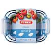 Pyrex Classic - 2 PIATTI da forno rettangolari con manici - 3,6 L - 2,6 L