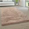 Paco Home Tappeto Salotto Pelo Lungo Soggiorno Pelliccia Finta Shaggy Morbido Monocolore, Dimensione:60x100 cm, Colore:Beige