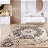 Paco Home Tappeto Salotto Pelo Corto Vintage Motivo Moderno Geometrico Marrone Beige, Dimensione:80x150 cm, Colore:Marrone 8