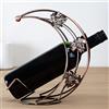 Ausla Portabottiglie Bottiglia Singola a Forma di Luna Curva, Porta Bottiglie di Vino da Tavolo in Metallo, Supporto per Bottiglia Decorativa per Salotto e Bar