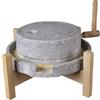 ZENSTYW Mulino A Pietra Per Cereali,mulino A Mano Fatto A Mano Con Base In Legno,Macinino Manuale Da Cucina - Per Grano,Caffè,Cucina Casalinga E Pasticceria(30cm/11.8in)