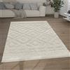 Paco Home Tappeto Salotto Pelo Lungo Shaggy Effetto 3D Etnico Boho Vintage Morbido, Dimensione:160x220 cm, Colore:Crema 8