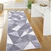 Paco Home Tappeto Salotto Pelo Corto Stile Vintage Astratto Design Moderno Geometrico Motivo Diamante, Dimensione:80x150 cm, Colore:Grigio