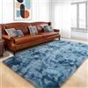 QUINZI Tappeto a pelo lungo, moderno e soffice, per camera da letto, soggiorno, cameretta dei bambini, tappeto in pelliccia sintetica antiscivolo（Blu，180x270cm