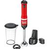 BLACK+DECKER Miscelatore a immersione senza fili della bacchetta della cucina, frullatore a mano con dock di ricarica, rosso (BCKM1011K06)