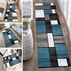 LUMIPAP Tappeto Lungo Antiscivolo Lavabile per Corridoio, Cucina, Passatoia per Cucina, 40X100cm, Tappeto Lungo per Cucina, Tappeto per Soggiorno, Tappeto Cucina Adattabile, Blu Nero Grigio con