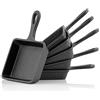 BBQ-TORO Set di 6 padelline in ghisa per raclette da 12,5 x 18 cm | Padelline da servita | nere - già stagionate