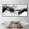 Dass Creazione della mano di Dio di Adam Black White Canvas Painting Print on Canvas Wall Art Pictures, for Living Room Bedroom Decor Nessuna cornice (Size : 23.6x47.2in(60x120cm) No Frame)