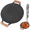 Tissting Padella Per Barbecue Coreana, 36 cm Padella Per Barbecue Piatta in Alluminio, Padella Rotonda Antiaderente, Comales Para Tortillas, Per Piano Cottura a Gas a Induzione
