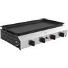 Outsunny Piano cottura a gas in acciaio inox smaltato 4 bruciatori 9,6 kW antiaderente grande superficie di cottura 73 l x 34 l cm, trasportabile
