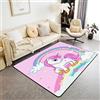 Loussiesd Tappeto decorativo con unicorno, 100 x 150 cm, per bambini e ragazze, set di tappeti decorativi per ragazzi e ragazze, motivo: cavallo da sogno, tappeto arcobaleno per interni, decorazione per la