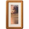 Zoegneer Cornice portafoto in legno massello, elegante finitura in noce e legno naturale, 8 x 15 cm, con apertura passepartout beige, 4 x 11 cm, design minimalista a mortasa e tenone, espositore da