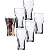 Arcoroc meinglas24 - Bicchieri di vetro per Coca Cola, bombati, 6 pezzi, collezione Contour, con taratura 0,4 litri
