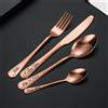 Malihome Posate con incisione personalizzata, set di stoviglie personalizzato con confezione regalo, nome con scritta personalizzata forchetta/coltello/cucchiaio posate in acciaio inossidabile (oro rosa)