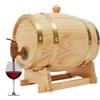HPDTZ Botte di vino con supporto, botte di legno per vino e whisky con supporto e rubinetto 3 litri per casa e bar