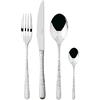 Sambonet Venezia 52565-81 Set di Posate da Tavola monoblocco in acciaio inox 18/10, per 6 persone, 24 pezzi: 6 forchette, 6 cucchiai, 6 coltelli, 6 cucchiaini da tè