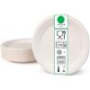 DPdantepellacani 50 Piatti Piani Tondi Grandi diametro 26 cm Piatto carta bianco bagassa biodegradabile rigido monouso in fibra vegetale feste compleanni picnic eventi sagre