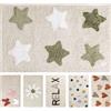 Olivo Tappeti OLIVO.shop Tappeto Bagno Antiscivolo Assorbente, Tappeto Bagno in Cotone Scritte e Disegni in Rilievo, Tappetini Morbidi per Bagni e Camerette FIESTA (STARS, 50x90 cm)