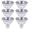 Flaspar MR16 Lampadine alogene 50W, Faretti Alogeni GU5.3 Dimmerabile, 540-600lm Bianco Caldo 2800K, GU5.3 Lampadine per faretti Base a 2 pin, per Illuminazione da incasso, luci di binario, Confezione da 6