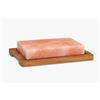 SLATEEX Pietra di sale per barbecue, 20 × 10 × 5 cm, con tagliere in legno, pietra di sale naturale per grigliare, cuocere e servire pesce, carne e verdure