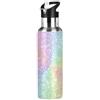 RPLIFE Borraccia sportiva senza BPA, 590 ml, borraccia termica per palestra, viaggi, scuola, arcobaleno glitterato