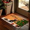 Brubaker Zerbino Natalizio per Esterni e Interni - Gatto che Gioca con una Pallina di Natale - 45 x 75 cm - Tappeto per Ingresso in 100% Fibra di Cocco, Antisporco e Antisdrucciolo - Impermeabile