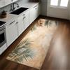 Generic Retrò Tappeto Cucina Passatoia 50x150 cm Foglia di palma boema Antiscivolo Lavabile Pelo Corto Moderno Runner Soggiorno Camera Bagno Casa Ufficio
