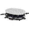 H.Koenig Apparecchio multifunzione RP85 per raclette, 8 persone, Pietra in granito,Piastra, Grill, Raclette, Fonduta di formaggio,Accessori:8 teglie antiaderenti,Piastra rimovibile,Facile da pulire