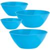 Generico Set 4 Ciotole Insalatiera in Plastica, 20cm 24cm 28cm 32cm, Design Minimal e Resistente, Ideale per Insalata, Zuppiera e Cucina, Bacinella Plastica Pratica per Ogni Esigenza (Blu)