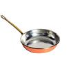 arterameferro Padella in rame stagnato da cucina professionale Manico Ottone 27 cm