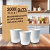 G.M. DISTRIBUZIONE Bicchieri da Caffè in Carta Bianchi, 75 ml, 2000 Pezzi, Biodegradabili Biocompostabili, Usa e Getta, Ideale per Casa, Ufficio, Asporto Bevande Calde