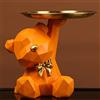 Fiorky Figurina di Orso, Vassoio portaoggetti geometrico 'orso Statua Figurina portachiavi in resina, Simpatico orsetto Ornamento Porta snack chiave, Decorazione d'arte moderna Scultura di
