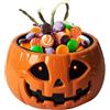 Xijobido per caramelle alla zucca, ciotola per caramelle elettrico | con rilevamento automatico della zucca di Halloween | Ciotola per caramelle di grande capacità, divertente decorazione natalizia